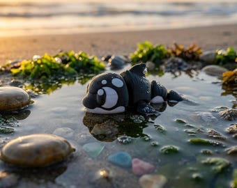 Tux the Articulated Orca Figurine | Cadence Creatures Flexi Killer Whale Fidget | Whimsical Ocean Desk Pet Collectible