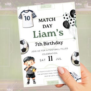 Football Birthday, Soccer Invite Template, Editable Match Day Party Invitation, Printable Digital Download