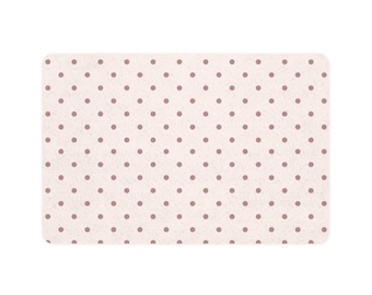Brown Polka Dot Pet Food Mat 12x18 | Non-Slip Feeding Placemat