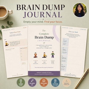 Brain Dump Journal Printable | ADHD Mind Clarity Workbook, 70 Pages PDF