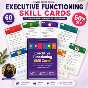 ADHD Flashcards, Executive Functioning Cards Printable Coping Skills