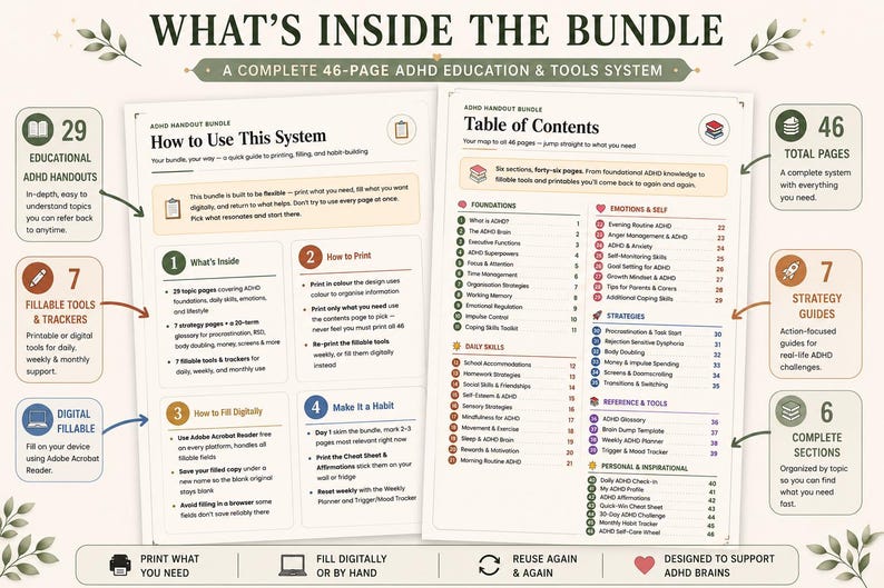 Buy ADHD Executive Function Workbook Bundle for Adults & Teens ...