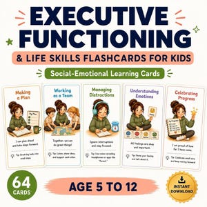 Social Emotional Learning Flashcards for Kids, Coping Skills, Self-Regulation (Digital Download)