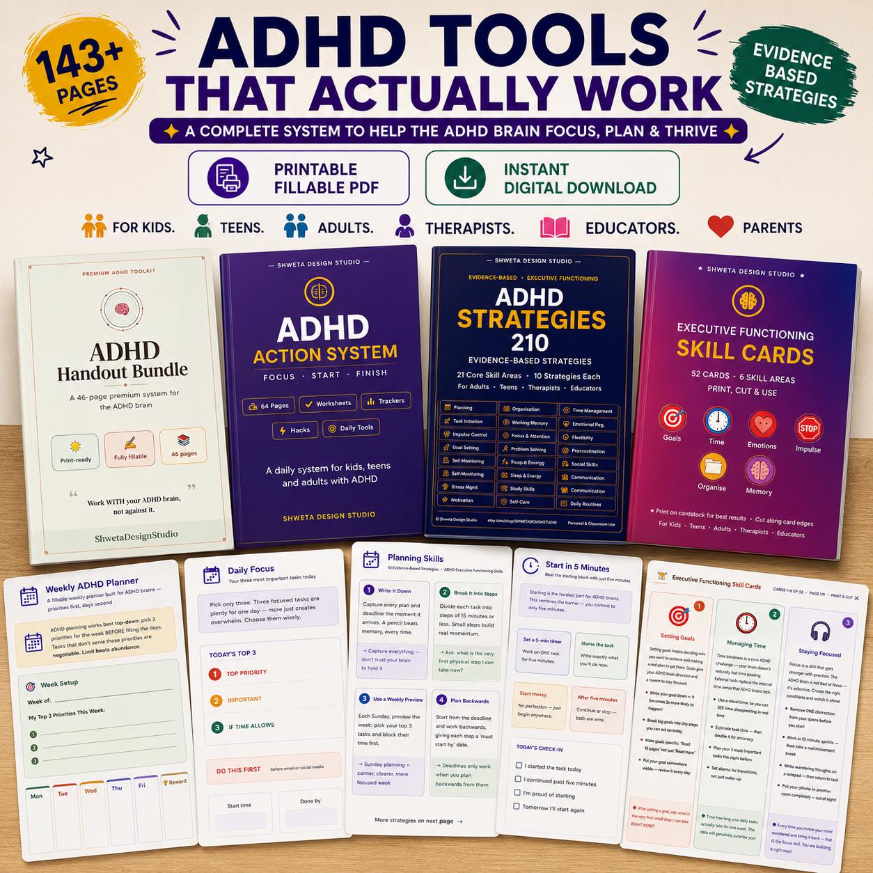 Buy ADHD Planner Bundle 2026. Executive Function Workbook ...