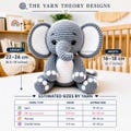Crochet Baby Elephant Pattern PDF Amigurumi Plush Toy Tutorial Grey White Stuffed Animal product logo