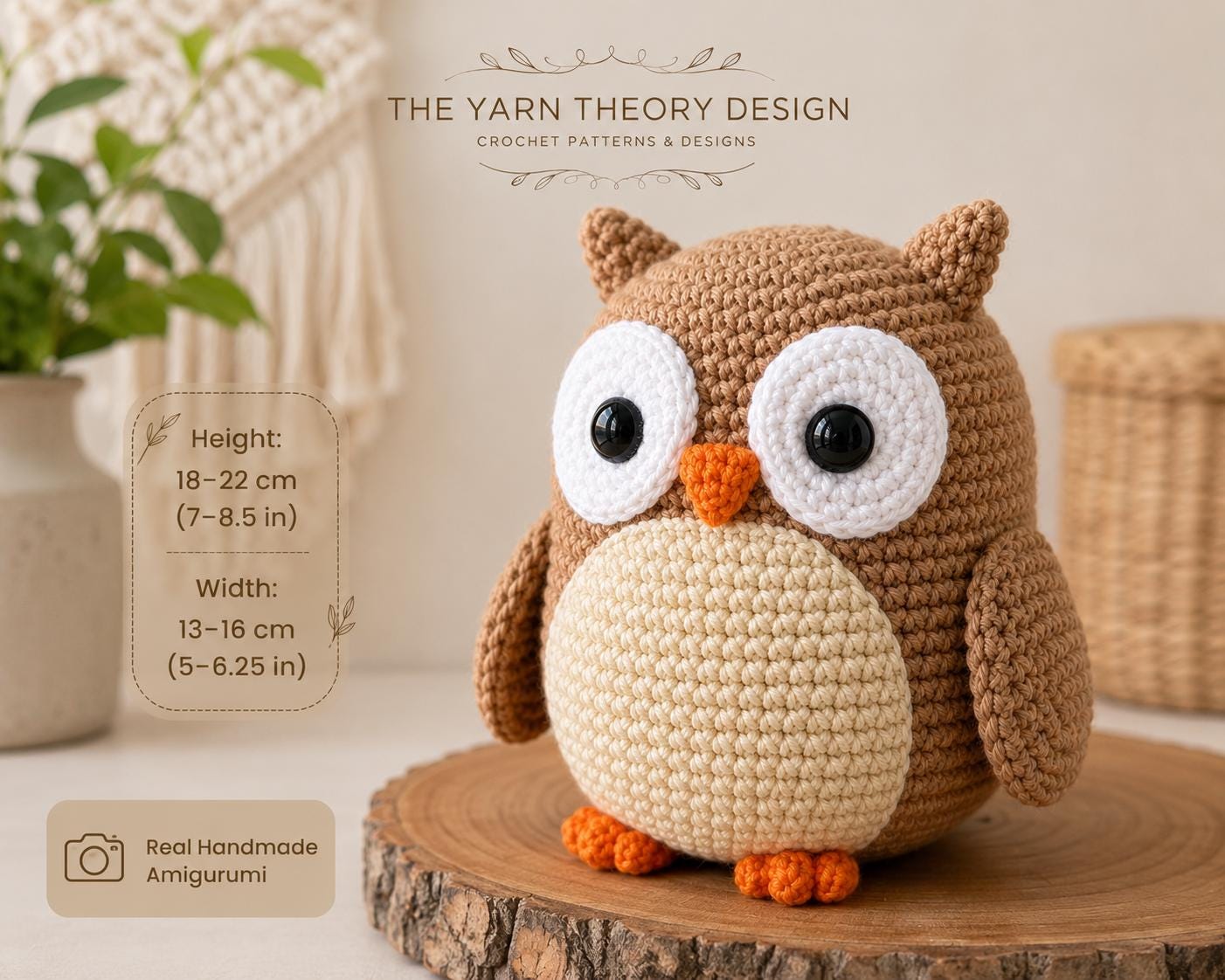 Crochet Owl Pattern PDF, Amigurumi Owl Pattern, Easy Owl Crochet Tutorial, Cute Woodland Owl Plush,