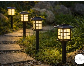 Faroles solares japoneses para jardín exterior – Faroles impermeables para caminos