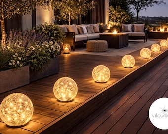 Solar Globe Garden Lights Waterproof Outdoor Pathway Decorative Landscape Lamps