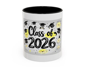 Class of 2026 Graduation Mug, Hand-Drawn Whimsical Illustration Style