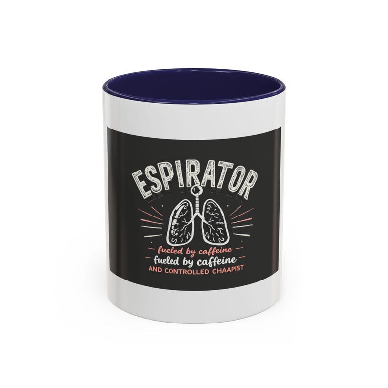 Respiratory Therapist Mug, Fueled by Caffeine, Lungs Design (11oz White Mug) image 7