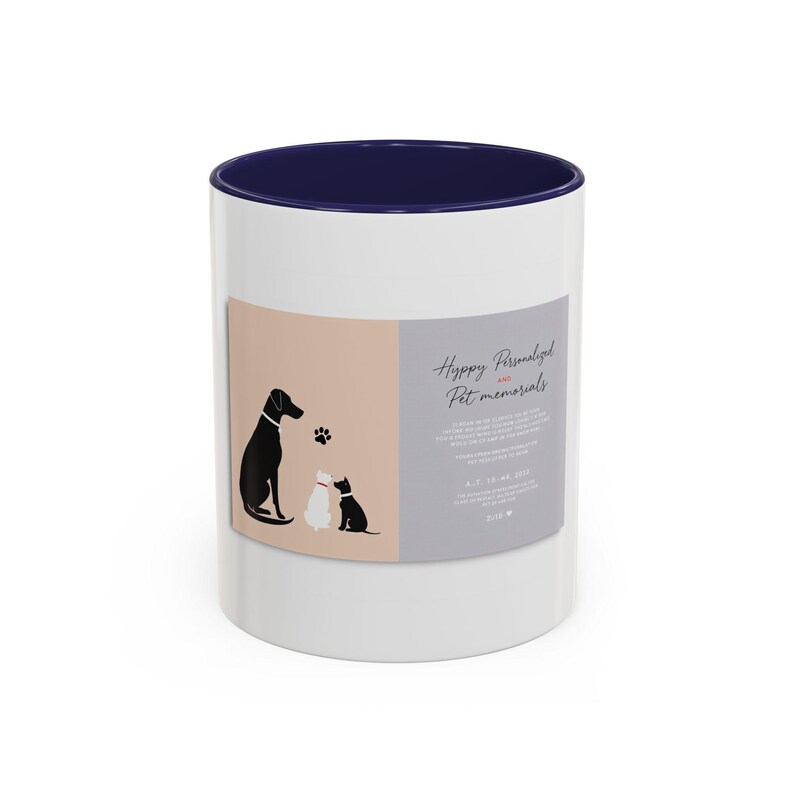 11oz White Mug, Hyper-Personalized Pet Memorials, Minimalism Style Pet Portrait image 7