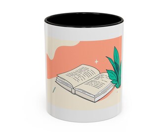 Bookish Minimalist Line Art Mug (11oz White)