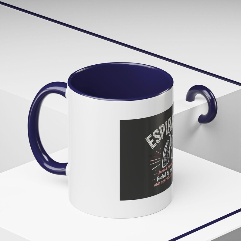 Respiratory Therapist Mug, Fueled by Caffeine, Lungs Design (11oz White Mug) image 12