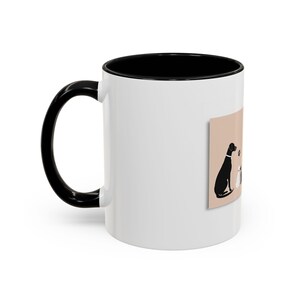 11oz White Mug, Hyper-Personalized Pet Memorials, Minimalism Style Pet Portrait image 3