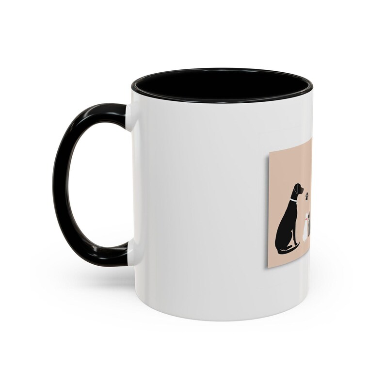 11oz White Mug, Hyper-Personalized Pet Memorials, Minimalism Style Pet Portrait image 3