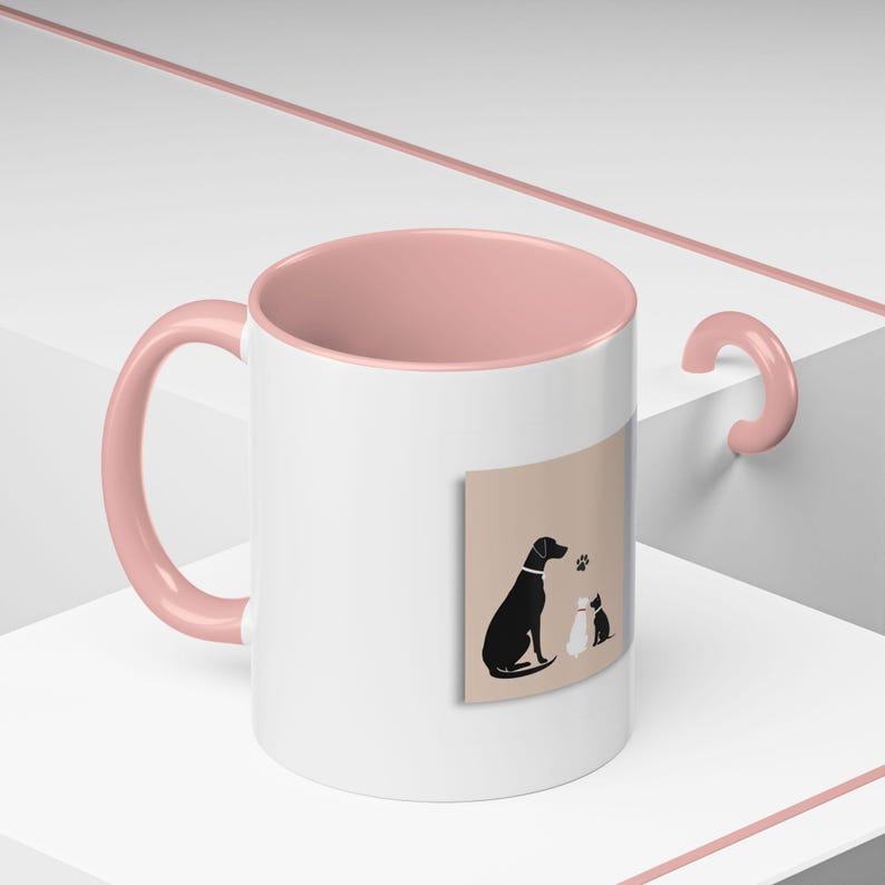 11oz White Mug, Hyper-Personalized Pet Memorials, Minimalism Style Pet Portrait image 18