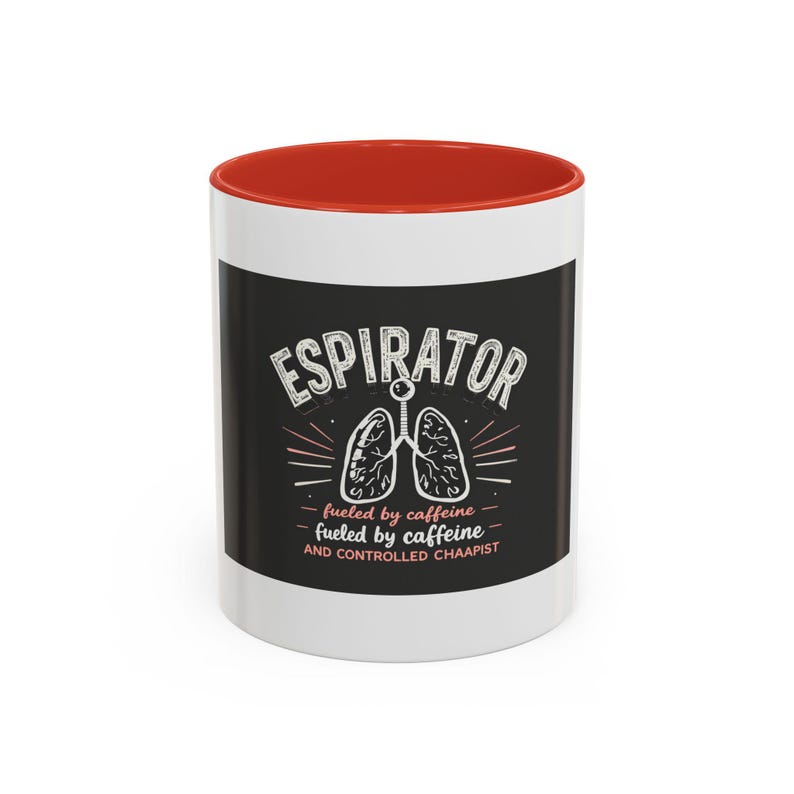 Respiratory Therapist Mug, Fueled by Caffeine, Lungs Design (11oz White Mug) image 19