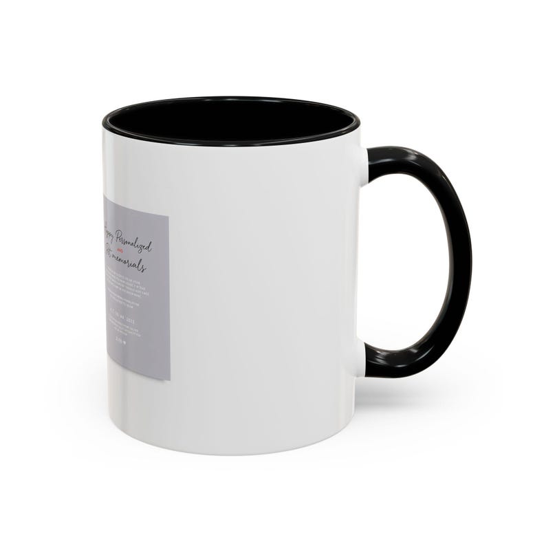 11oz White Mug, Hyper-Personalized Pet Memorials, Minimalism Style Pet Portrait image 2
