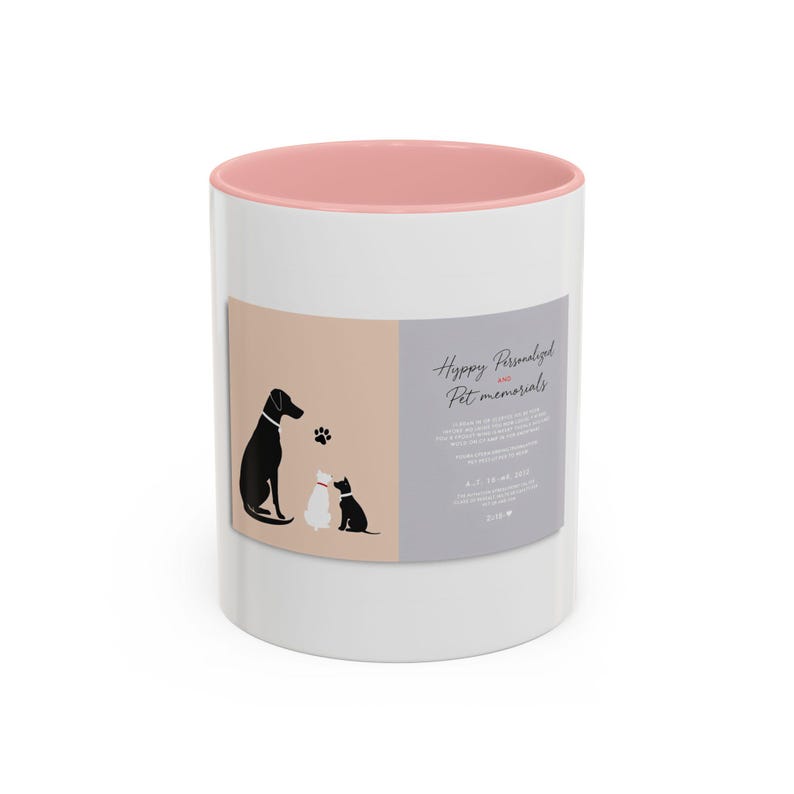 11oz White Mug, Hyper-Personalized Pet Memorials, Minimalism Style Pet Portrait image 13