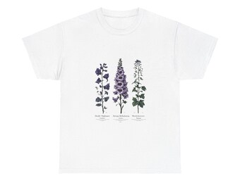 Botanical Triptych T-Shirt, Victorian Apothecary Illustration, Unisex Apparel