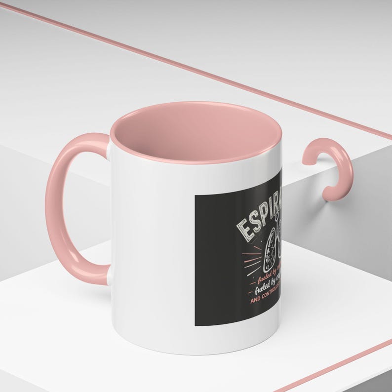 Respiratory Therapist Mug, Fueled by Caffeine, Lungs Design (11oz White Mug) image 18