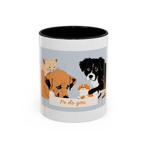 Personalized Pets Vintage Style Mug, Minimalist Design, 11oz White Coffee Cup