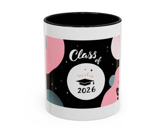 Class of 2026 Graduation Mug, Minimalist Typography Design, White Ceramic Cup