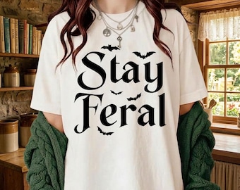 Bleib Feral SVG PNG, Trendy Skeleton SVG, Retro Skeleton Hand Plotter, Feral Era Png, Gothic ästhetik Sublimation, Streetwear Vektor-Design
