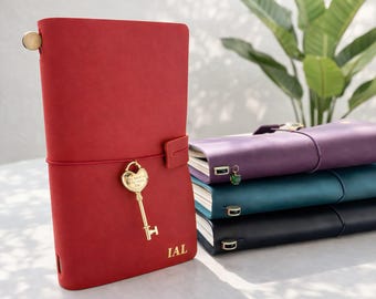 Personalisiertes Leder Notizbuch Geschenk, Name Crazy Horse Traveler's Journal, nachfüllbares Tagebuch für Sie Ihn, A5 Pocket Passport
