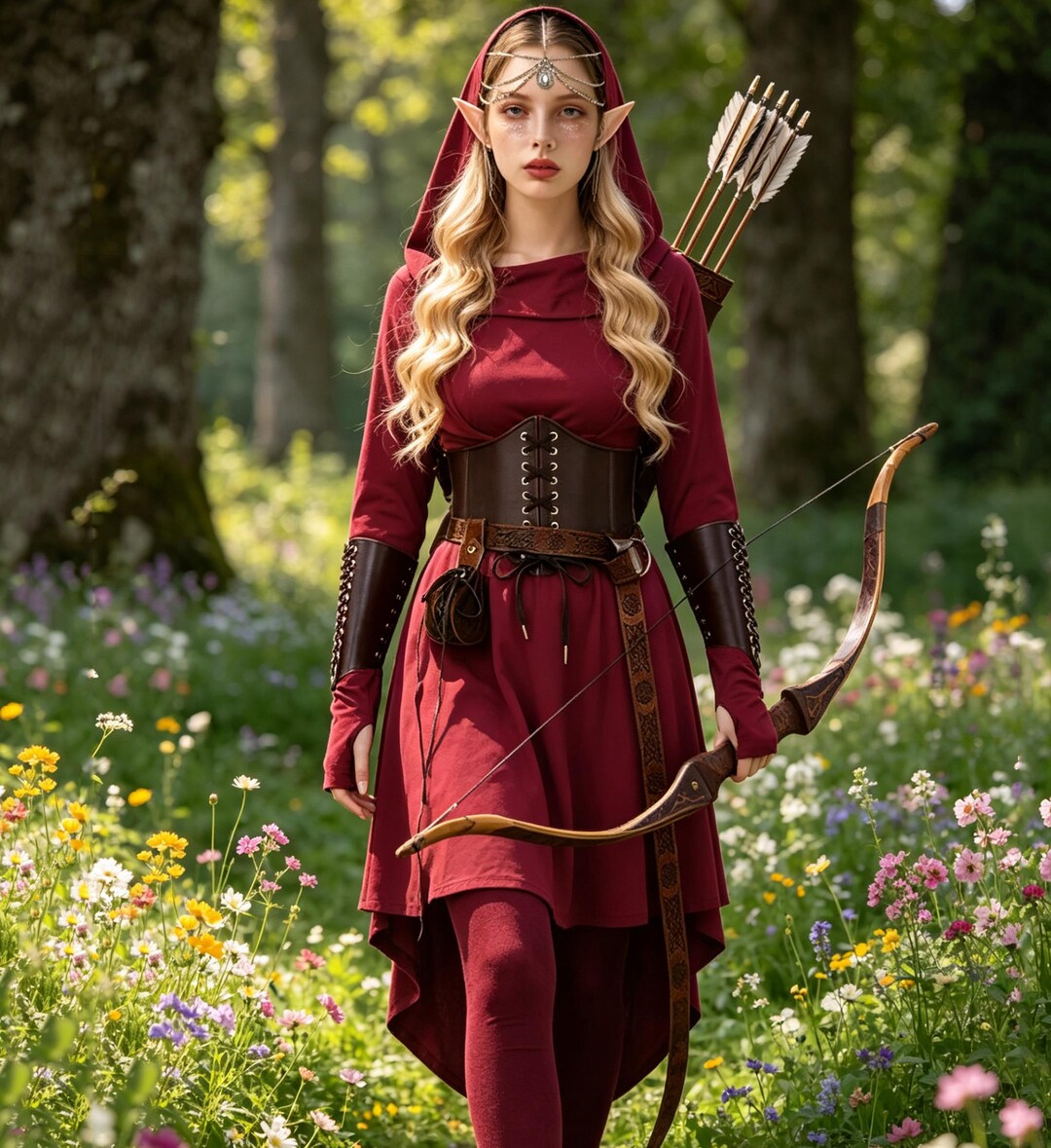 Modern Elf Robe Women Renaissance Elf Hooded Gown Medieval Fairy Robe Outfit for ...
