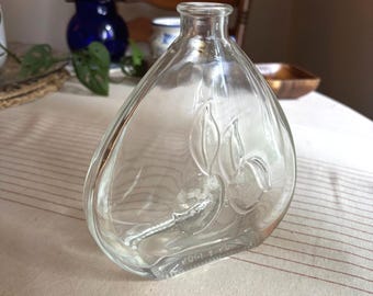 Decantador de cristal italiano vintage – Limones en relieve, estilo Mod Dep Barware de los años 70