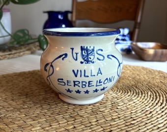Maceta de cerámica vintage del Grand Hotel Villa Serbelloni Bellagio - Rara pieza de cerámica italiana de lujo de mediados de siglo, ideal como recuerdo.