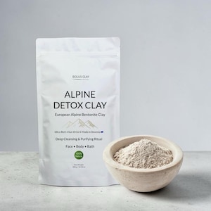 Reiner alpiner Bentonit-Ton – sonnengetrocknete Detox-Maske für Gesicht, Körper und Bad | 300 g