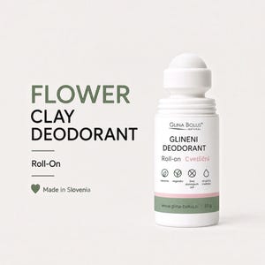 Deodorant-Roll-on mit Blüten-Tonerde | Natürlich, aluminiumfrei, natriumfrei, hergestellt in Slowenien