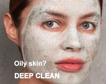 Maschera all'argilla bentonitica per acne, pelle grassa / Detossificazione profonda dei pori, trattamento naturale per la cura della pelle (300 g)