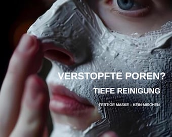 Verstopfte Poren? Fertige Gesichtsmaske gegen Akne | Bentonit Tonerde Maske ohne Mischen