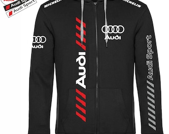 Sudadera con cremallera Audi SPORT, Equipo, Coches, Carreras, Motores, Alemania, Coche, Motores, Carreras, Coches, Pista, Sudadera, Idea de regalo.