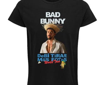 Bad Bunny T-Shirt, Debi Tirar Mas Fotos, Welttournee 2026, Konzerte, Musik, Stars, Pop. 100 % Baumwolle.