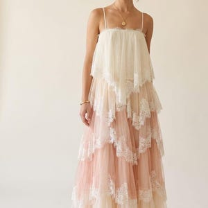 Maxikleid mit Spitzenbesatz, ärmellos, A-Linie, mit Lagentop, perfekt für Sommerpartys oder als Hochzeitsgast-Outfit