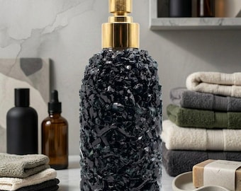 Dispensador de jabón de cristal hecho a mano, dispensador de jabón artesanal, dispensador de champú, decoración para baño y tocador, el mejor regalo,