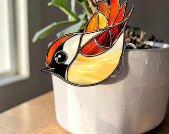 Fermaglio per piante a forma di uccellino in vetro colorato, acchiappasole per vasi, ornamento colorato per vasi, regalo per la mamma, regalo unico per gli amanti delle piante, regalo per la festa della mamma