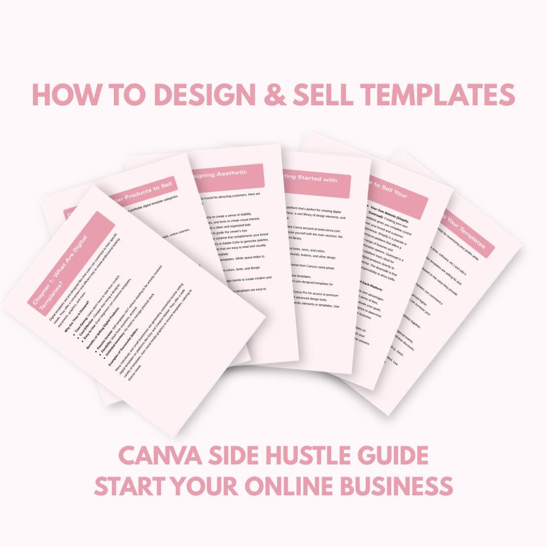 How to Design Templates Ebook | Canva Side Hustle Guide | Sell Digital ...