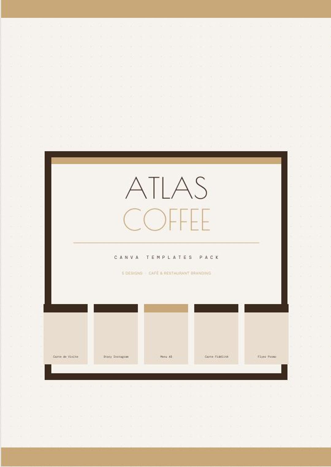 Pack 5 Canva Café Restaurant Templates | Minimalist Branding Kit ...