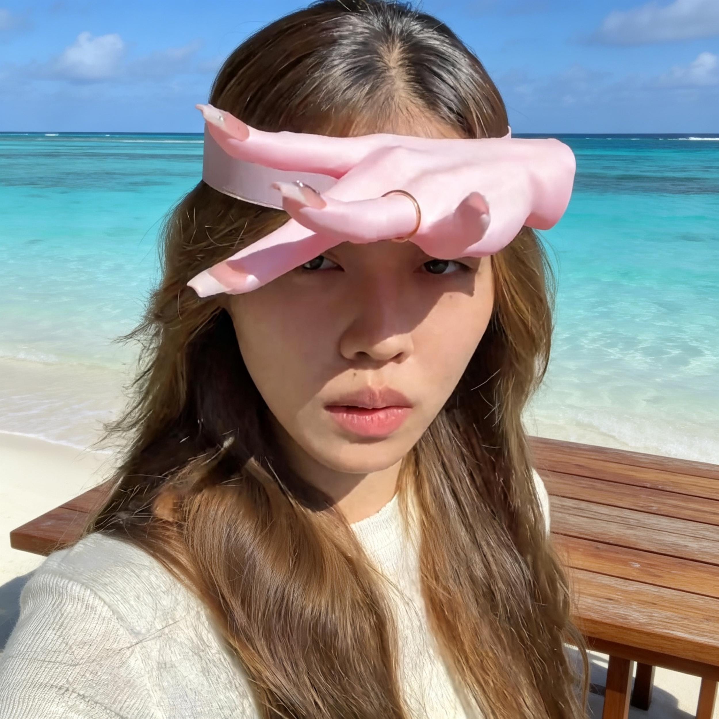 Funny Hand Shaped Sun Visor Headband for Festivals Beach UV Protection Buy Funny Hand-shaped Sun Visor, Novelty UV Protection  main image 2