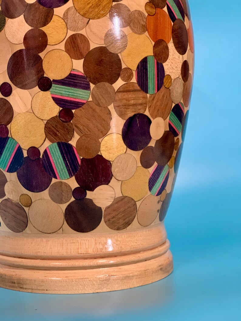 Segmented Polka Dot Wood Vase imagen 8