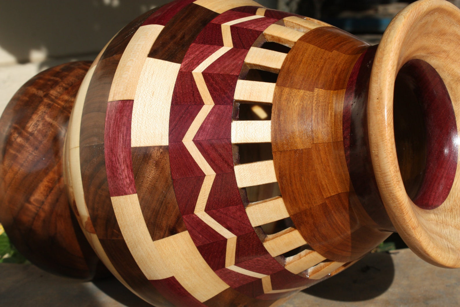 Intricate Segmented Wood Vase Etsy