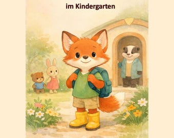 Personalisiertes Kinderbuch zum 1. Kindergartentag | Digitales PDF | Fuchs
