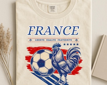 France World Soccer Cup T-Shirt, French Football Graphic Tee, Comfort Colors®