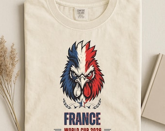 France World Soccer Cup 2026 T-Shirt, Roaster Football T shirt France Team Soccer Tee, Comfort Colors®