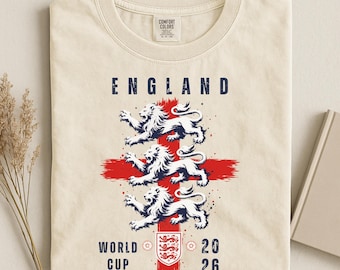 England World Soccer Cup 2026 T-Shirt, UK Football Tshirt, Comfort Colors®